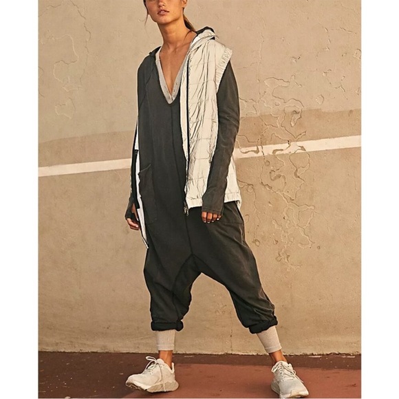 Free People FP Movement Hot Shot Long Sleeve Hooded V Neck Oversized Onesie - Picture 3 of 11